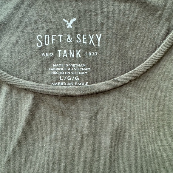 American Eagle Outfitters Olive Fringe Tank Top - Picture 3 of 4